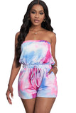 Tie Dye Strapless Romper