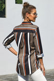 Navy Striped Modern Women Shirt
