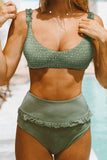Smocked High Waist Bikini Set