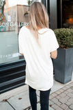 Sequin Pocket White Short Sleeve T-shirt