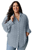 Swiss Dot Textured Plus Size Shirt