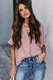 Short Sleeve Button Solid Shirt
