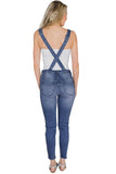 Wash Distressed Jeans Overalls