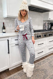 Glass Printed Button Top & Pants Loungewear