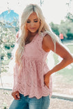 Eyelet Lace Scalloped Tank Top