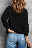 Black Pumpkin Skeleton Graphic Print Long Sleeve Sweatshirt