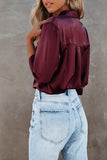Satin Button Shirt with Pocket