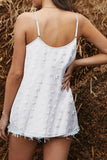 Spaghetti Straps Swiss Dot Textured Tank