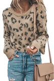 Ribbed Round Neck Leopard Sweater