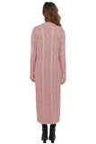 Cable Knit Open Front Long Cardigan