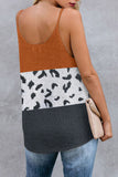 Colorblock Spotted Splicing Knit Tank