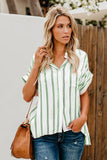 Striped Short Sleeve Buttoned Pocket Shirt