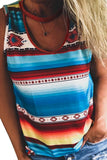 Aztec Geometric Colorful Striped Casual Tank Top