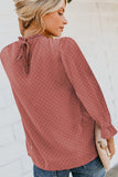 Swiss Dot Smocked Long Sleeve Top