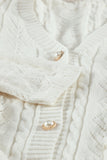 Ruffled Buttoned Open Front Knitted Sweater