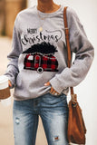 Merry Christmas Plaid Leopard Tree Pattern Sweatshirt