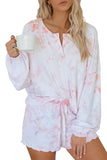 Floral Print White Knit Lounge Set