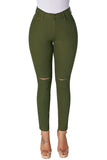 Trendy Slit Knee Denim Pants