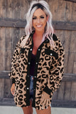 Contrast Trimmed Leopard Teddy Shacket