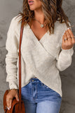 Criss Cross Wrap Plunging Neck Sweater