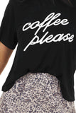 Coffee Please Graphic Crop Top And Shorts Lounge Set