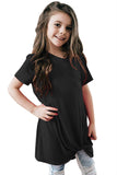 Royal Blue Twist Drape Short Sleeve Tee for Girls