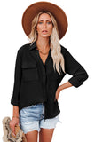 Turn-down Collar Pocketed Button Shirt