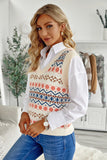 Tribal Print V Neck Knitted Sweater Vest