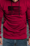 American Flag Print Color Block Men's Hoodie