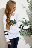 St Patrick Plaid Leopard Clover Print Girl's Top