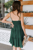 Spaghetti Straps Ruched Ruffled Mini Dress