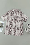 Python Print Short Sleeve Shirt    Leopard Print Short Sleeve Shirt