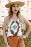 V Neck Aztec Pattern Sweater Vest