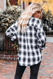 Cotton Blend Plaid Buttoned Shirt with Bust Pockets