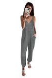 Sleeveless Wide Leg Loose Jumpsuit with Pocket