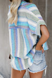 Happier With You Striped Button Top