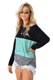 Color Block Crew Neck Blouse