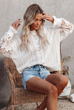 Crochet Lace Pointelle Knit Sweater