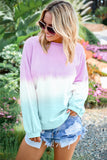 Multicolour Color Block Tie Dye Pullover Sweatshirt
