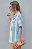 Happier With You Striped Button Top