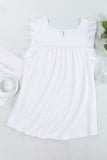 White Keyhole Back Ruffled Sleeveless Top