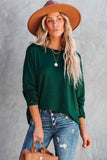 Loose Fit Wide Neck Batwing Sleeves Top