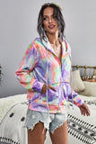 Multicolor Tie-dye Pocket Zip Up Hoodie