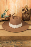 Aztec Embroidery Retro  Flat Fedora Hat