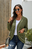 Chunky Knit Solid Cardigan with Pocket