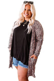 Print Open Front Plus Size Cardigan