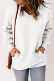 Ribbed V Neck Drop Shoulder Sweatshirt