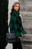 Plaid Zip Collar Plush Pullover Sweatshirt