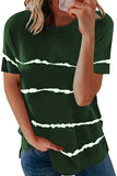 Tie-dye Stripe Casual T-Shirt