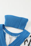 V Neck Striped Sweater
